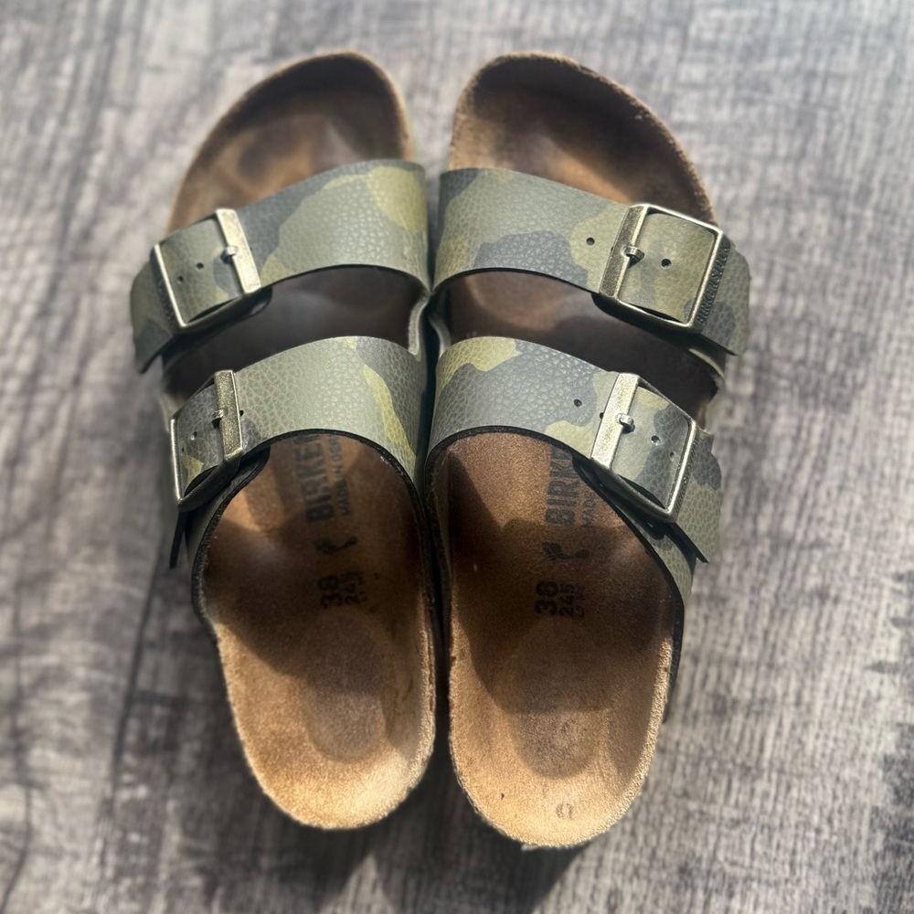 Birkenstock Green Camouflage Sandals